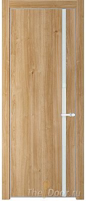 Дверь Profil Doors 21NE цвет Дуб Карамель кромка Серебро стекло Lacobel Белый лак