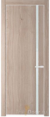 Дверь Profil Doors 21NE цвет Дуб Сонома кромка Белый матовый RAL9003 стекло Lacobel Белый лак