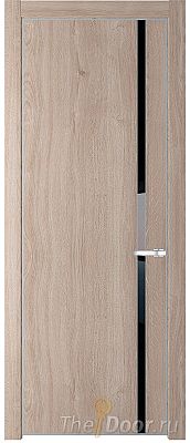 Дверь Profil Doors 21NE цвет Дуб Сонома кромка Серебро стекло Lacobel Черный лак