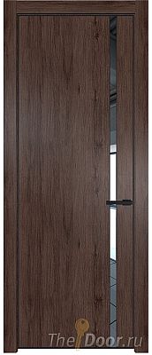 Дверь Profil Doors 21NE цвет Дуб Тобакко кромка Черный матовый RAL9005 стекло Зеркало Дверь Profil Doors 21NE цвет Дуб Тобакко кромка Черный матовый RAL9005 стекло Зеркало