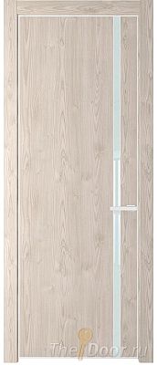 Дверь Profil Doors 21NE цвет Каштан Светлый кромка Белый матовый RAL9003 стекло Lacobel Белый лак