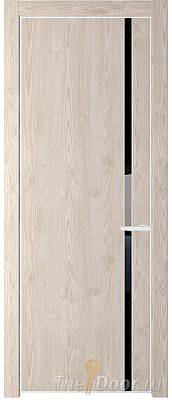 Дверь Profil Doors 21NE цвет Каштан Светлый кромка Белый матовый RAL9003 стекло Lacobel Черный лак