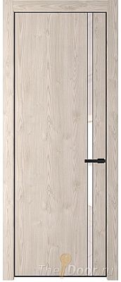 Дверь Profil Doors 21NE цвет Каштан Светлый кромка Черный матовый RAL9005 стекло Lacobel Перламутровый лак