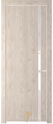 Дверь Profil Doors 21NE цвет Каштан Светлый кромка Крем Вайт стекло Lacobel Перламутровый лак
