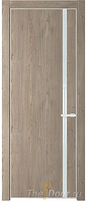 Дверь Profil Doors 21NE цвет Каштан Темный кромка Белый матовый RAL9003 стекло Lacobel Белый лак