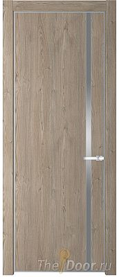Дверь Profil Doors 21NE цвет Каштан Темный кромка Серебро стекло Lacobel Серебро Матлак