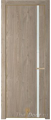 Дверь Profil Doors 21NE цвет Каштан Темный кромка Золото стекло Lacobel Белый лак