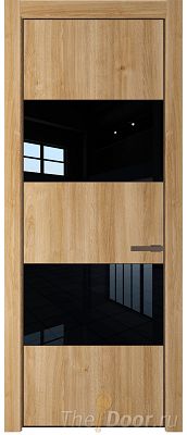 Дверь Profil Doors 22NE цвет Дуб Карамель кромка Деорэ стекло Lacobel Черный лак