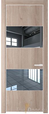 Дверь Profil Doors 22NE цвет Дуб Сонома кромка Белый матовый RAL9003 стекло Зеркало Дверь Profil Doors 22NE цвет Дуб Сонома кромка Белый матовый RAL9003 стекло Зеркало