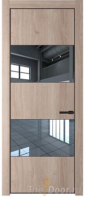 Дверь Profil Doors 22NE цвет Дуб Сонома кромка Черный матовый RAL9005 стекло Зеркало Дверь Profil Doors 22NE цвет Дуб Сонома кромка Черный матовый RAL9005 стекло Зеркало