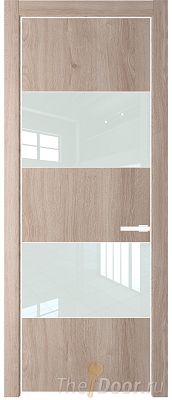Дверь Profil Doors 22NE цвет Дуб Сонома кромка Вайт стекло Lacobel Белый лак