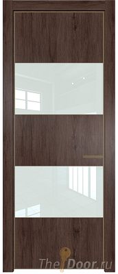 Дверь Profil Doors 22NE цвет Дуб Тобакко кромка Шампань стекло Lacobel Белый лак