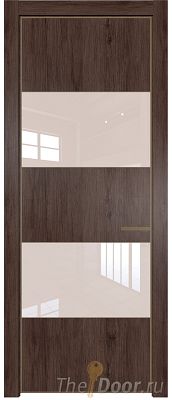 Дверь Profil Doors 22NE цвет Дуб Тобакко кромка Шампань стекло Lacobel Перламутровый лак