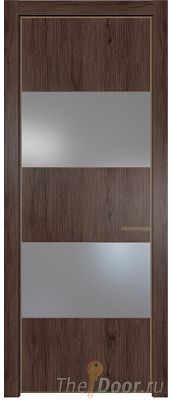 Дверь Profil Doors 22NE цвет Дуб Тобакко кромка Шампань стекло Lacobel Серебро Матлак