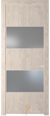 Дверь Profil Doors 22NE цвет Каштан Светлый кромка Крем Магнолия стекло Lacobel Серебро Матлак