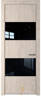 Дверь Profil Doors 22NE цвет Каштан Светлый кромка Смоки стекло Lacobel Черный лак