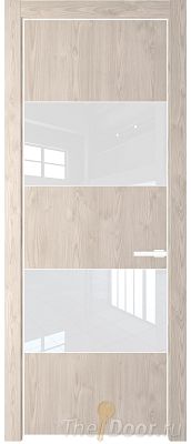 Дверь Profil Doors 22NE цвет Каштан Светлый кромка Вайт стекло Lacobel лак Классик