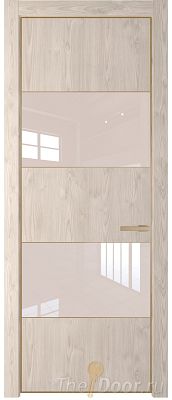 Дверь Profil Doors 22NE цвет Каштан Светлый кромка Золото стекло Lacobel Перламутровый лак