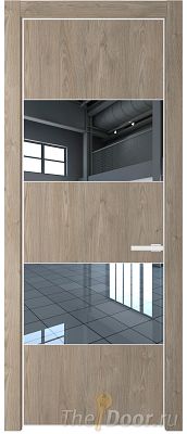Дверь Profil Doors 22NE цвет Каштан Темный кромка Белый матовый RAL9003 стекло Зеркало