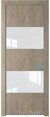Дверь Profil Doors 22NE цвет Каштан Темный кромка Мята стекло Lacobel лак Классик