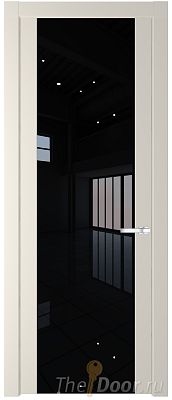 Дверь Profil Doors 1.7P цвет Кремовая Магнолия стекло Lacobel Черный Лак