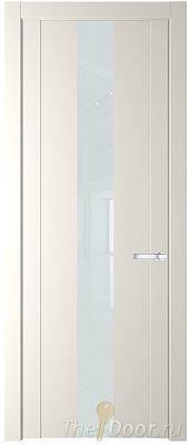 Дверь Profil Doors 1.9P цвет Перламутровый Белый стекло Lacobel Белый Лак