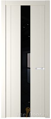 Дверь Profil Doors 1.9P цвет Перламутровый Белый стекло Lacobel Черный Лак