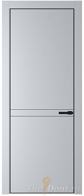 Дверь Profil Doors 11PA цвет Лайт Грей (RAL 870-01) цвет профиля Черный матовый RAL9005