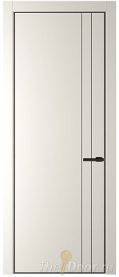 Дверь Profil Doors 12PA цвет Перламутр белый цвет профиля Черный матовый RAL9005