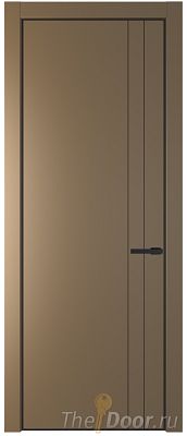 Дверь Profil Doors 12PA цвет Перламутр золото цвет профиля Черный матовый RAL9005