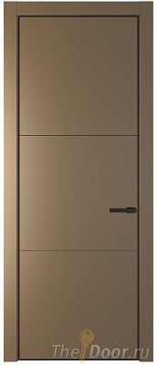 Дверь Profil Doors 13PA цвет Перламутр золото цвет профиля Черный матовый RAL9005