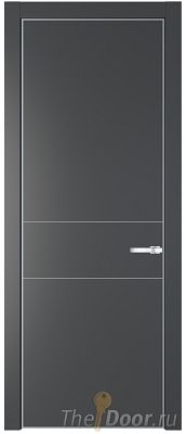 Дверь Profil Doors 14PA цвет Графит (Pantone 425С) цвет профиля Серебро