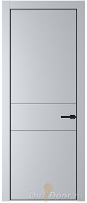 Дверь Profil Doors 14PA цвет Лайт Грей (RAL 870-01) цвет профиля Черный матовый RAL9005