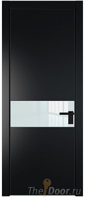 Дверь Profil Doors 17PA цвет Блэк стекло Lacobel Белый лак цвет профиля Черный матовый RAL9005