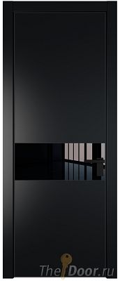 Дверь Profil Doors 17PA цвет Блэк стекло Lacobel Черный лак цвет профиля Черный матовый RAL9005