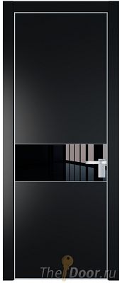 Дверь Profil Doors 17PA цвет Блэк стекло Lacobel Черный лак цвет профиля Серебро