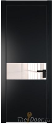 Дверь Profil Doors 17PA цвет Блэк стекло Lacobel Перламутровый лак цвет профиля Черный матовый RAL9005