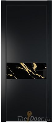 Дверь Profil Doors 17PA цвет Блэк стекло Нефи черный узор золото цвет профиля Черный матовый RAL9005