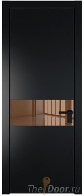 Дверь Profil Doors 17PA цвет Блэк стекло Зеркало Bronza цвет профиля Черный матовый RAL9005