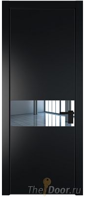 Дверь Profil Doors 17PA цвет Блэк стекло Зеркало цвет профиля Черный матовый RAL9005