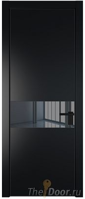 Дверь Profil Doors 17PA цвет Блэк стекло Зеркало Grey цвет профиля Черный матовый RAL9005