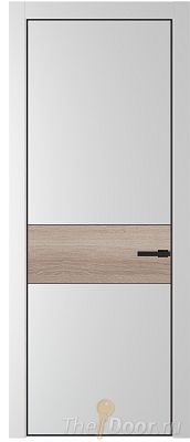Дверь Profil Doors 17PA цвет Крем Вайт (RAL 120-02) цвет профиля Черный матовый RAL9005 вставка Дуб Сонома