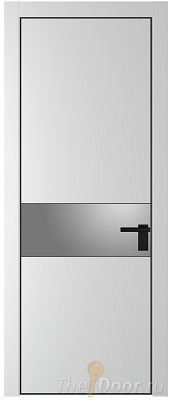 Дверь Profil Doors 17PA цвет Крем Вайт (RAL 120-02) стекло Lacobel Серебро Матлак цвет профиля Черный матовый RAL9005