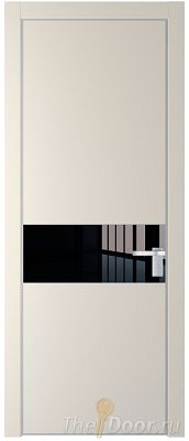 Дверь Profil Doors 17PA цвет Кремовая Магнолия (RAL 120-04) стекло Lacobel Черный лак цвет профиля Серебро Дверь Profil Doors 17PA цвет Кремовая Магнолия (RAL 120-04) стекло Lacobel Черный лак цвет профиля Серебро