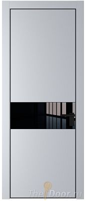 Дверь Profil Doors 17PA цвет Лайт Грей (RAL 870-01) стекло Lacobel Черный лак цвет профиля Черный матовый RAL9005