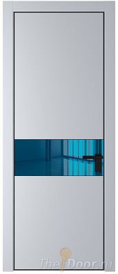 Дверь Profil Doors 17PA цвет Лайт Грей (RAL 870-01) стекло Зеркало Blue цвет профиля Черный матовый RAL9005