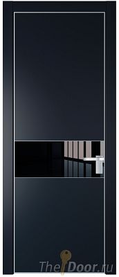 Дверь Profil Doors 17PA цвет Нэви Блу (RAL 7016) стекло Lacobel Черный лак цвет профиля Серебро Дверь Profil Doors 17PA цвет Нэви Блу (RAL 7016) стекло Lacobel Черный лак цвет профиля Серебро