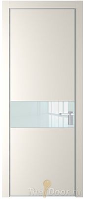 Дверь Profil Doors 17PA цвет Перламутр белый стекло Lacobel Белый лак цвет профиля Серебро