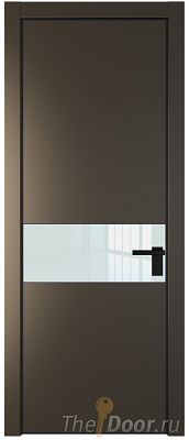 Дверь Profil Doors 17PA цвет Перламутр бронза стекло Lacobel Белый лак цвет профиля Черный матовый RAL9005