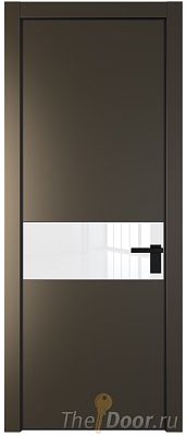 Дверь Profil Doors 17PA цвет Перламутр бронза стекло Lacobel лак Классик цвет профиля Черный матовый RAL9005